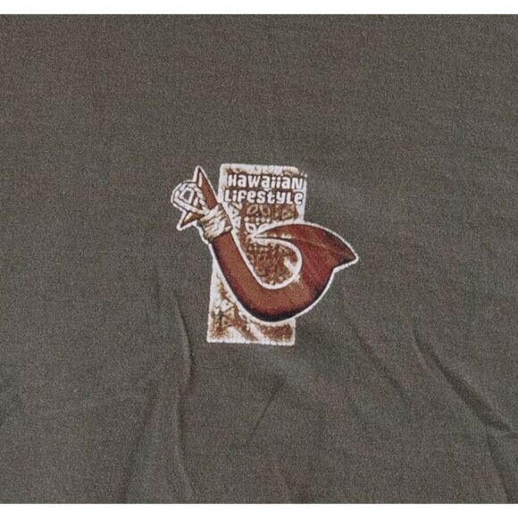 Hawaiian Lifestyle Men's Green Longsleeve T-Shirt Size L - Picture 4 of 6